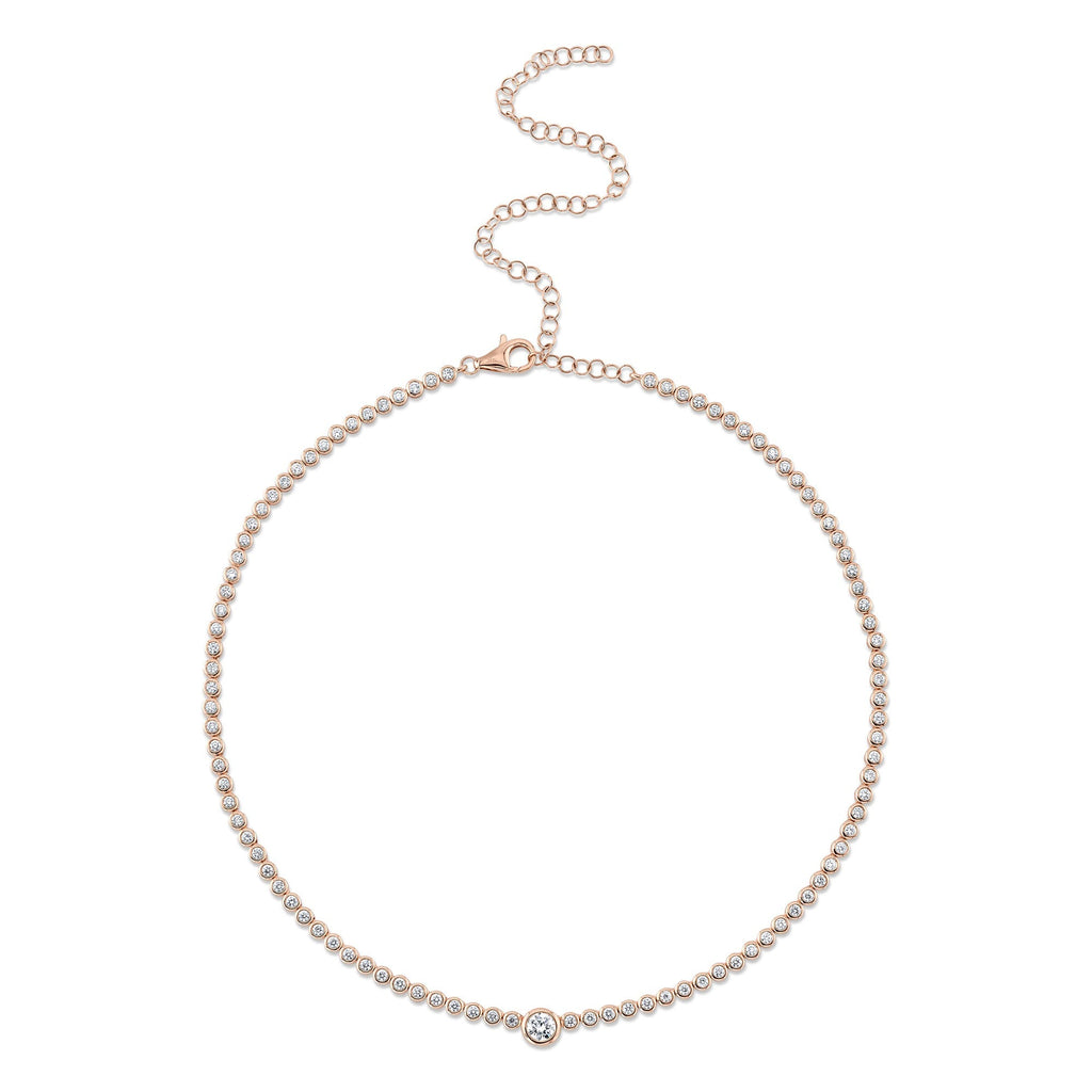 2.89CT DIAMOND BEZEL TENNIS NECKLACE