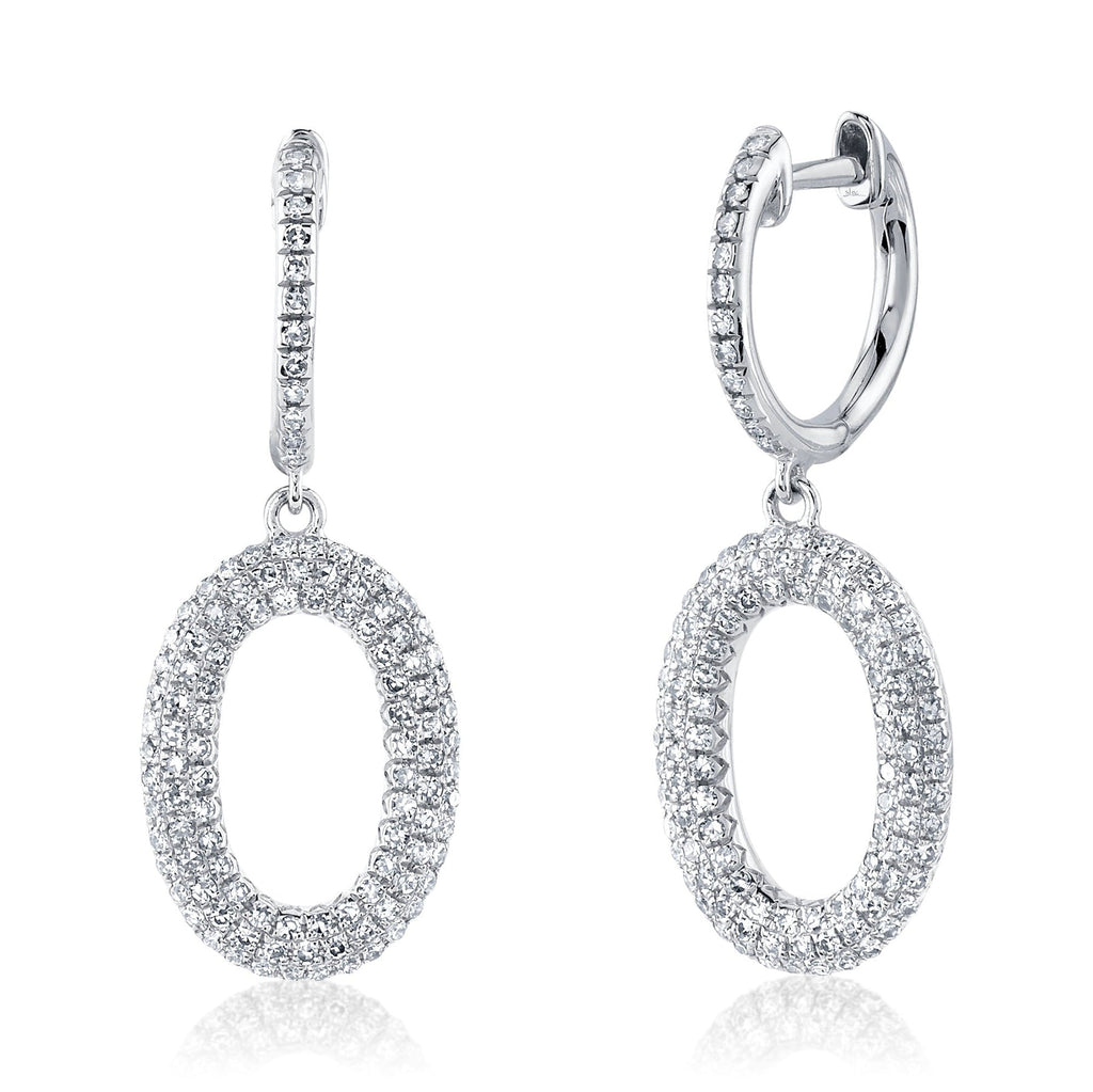 0.49CT DIAMOND PAVE OVAL EARRING