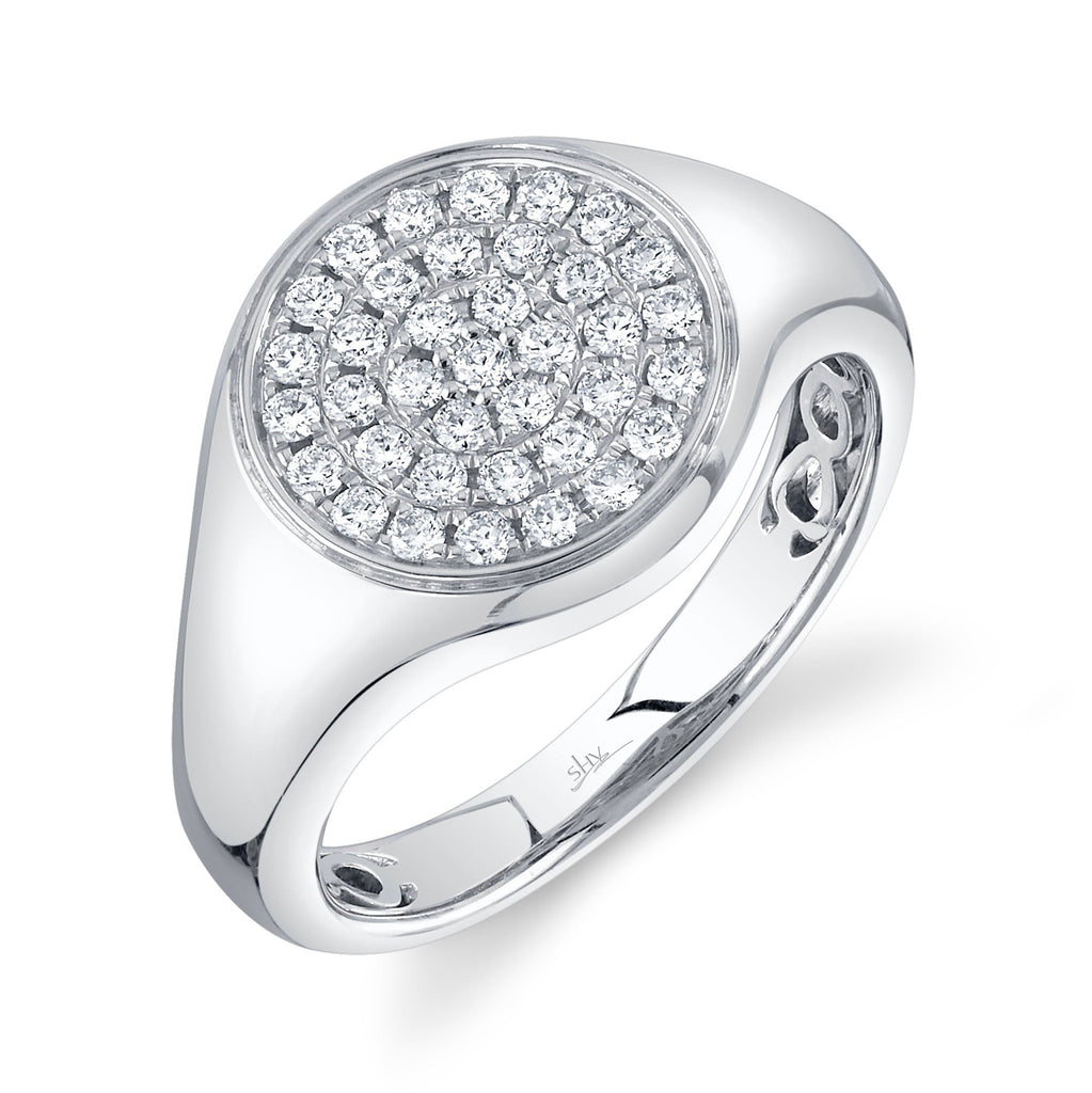 0.40CT DIAMOND PAVE SIGNET RING