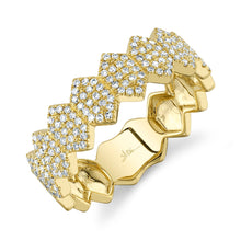 0.35CT DIAMOND PAVE HEXAGON RING