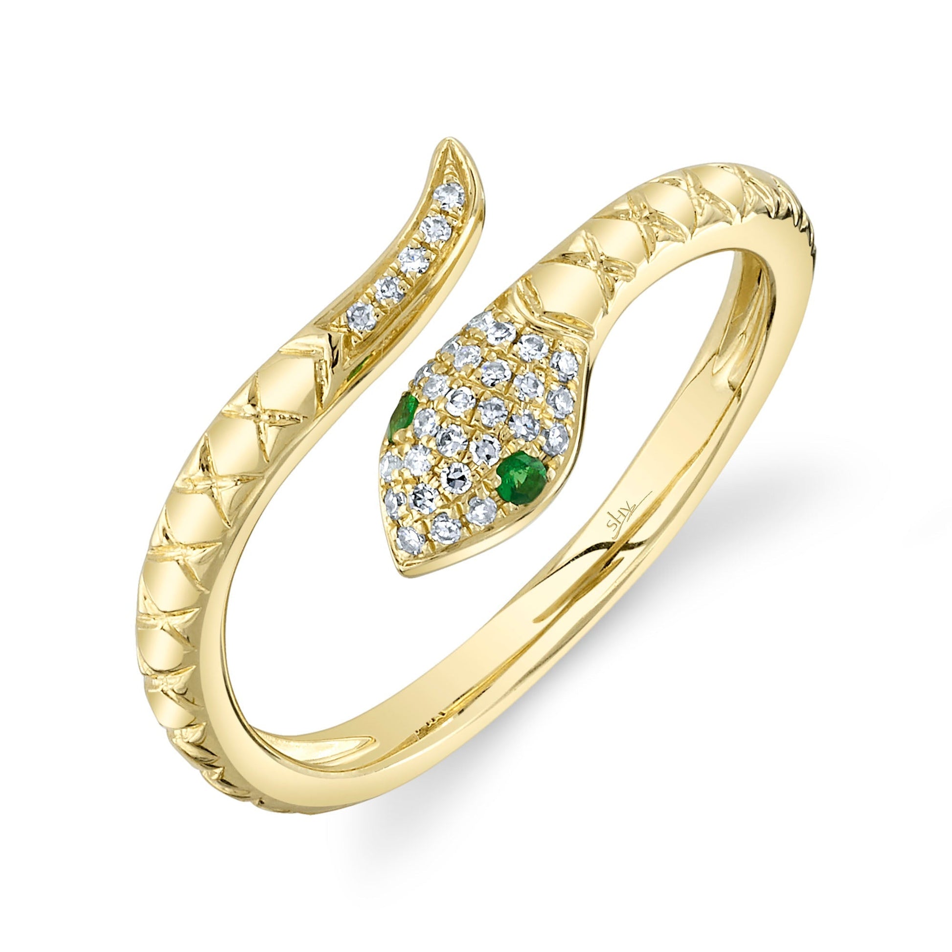 0-07ct-diamond-0-02ct-green-garnet-snake-ring