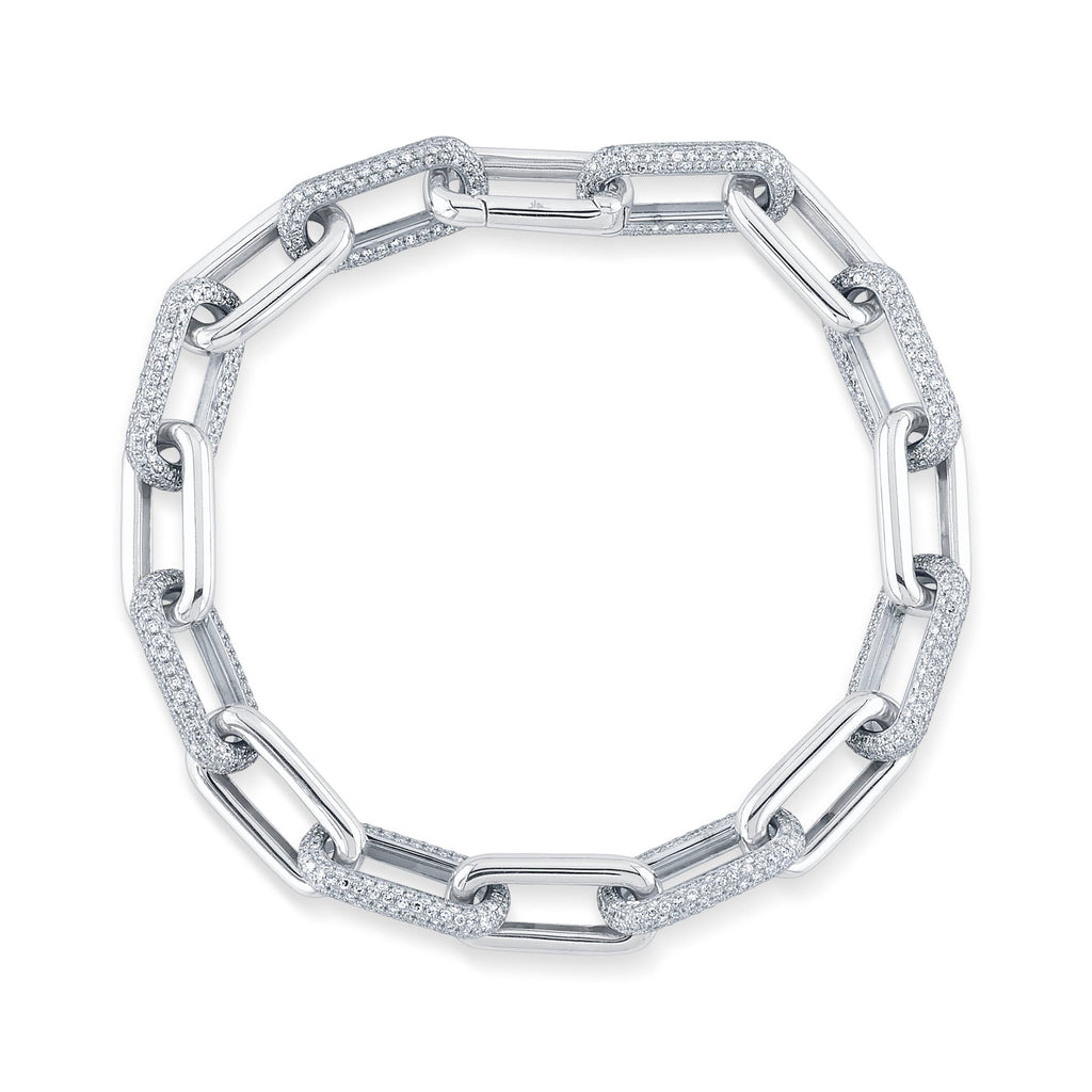 3.06CT DIAMOND PAVE PAPER CLIP LINK BRACELET