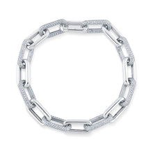 3.06CT DIAMOND PAVE PAPER CLIP LINK BRACELET