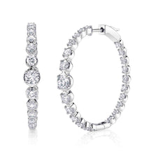 3.66CT DIAMOND CROWN SETTING HOOP EARRING