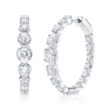 3.63CT DIAMOND CROWN SETTING HOOP EARRING
