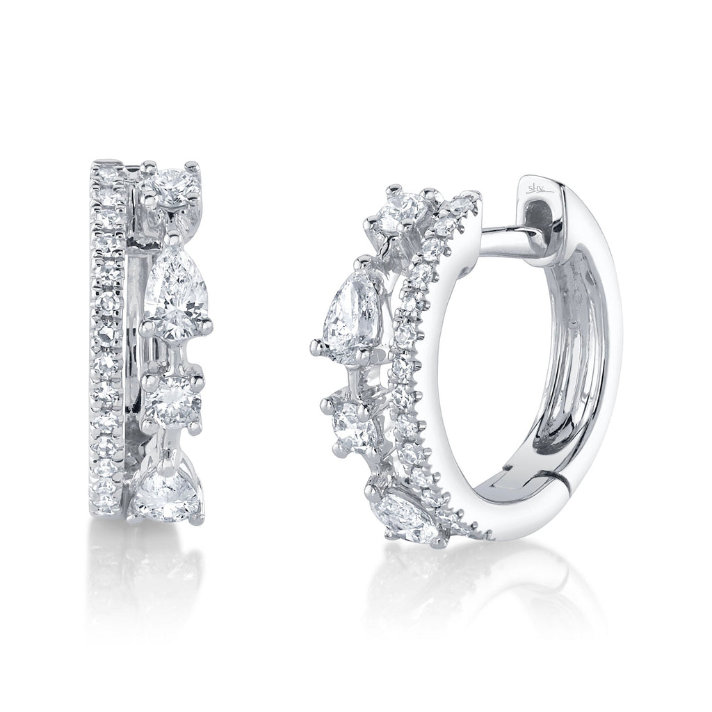 0.43CT DIAMOND PEAR HUGGIE EARRING