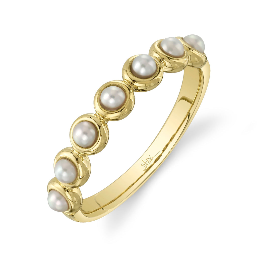 CULTURED PEARL BEZEL BAND