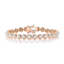 CULTURED PEARL BEZEL TENNIS BRACELET