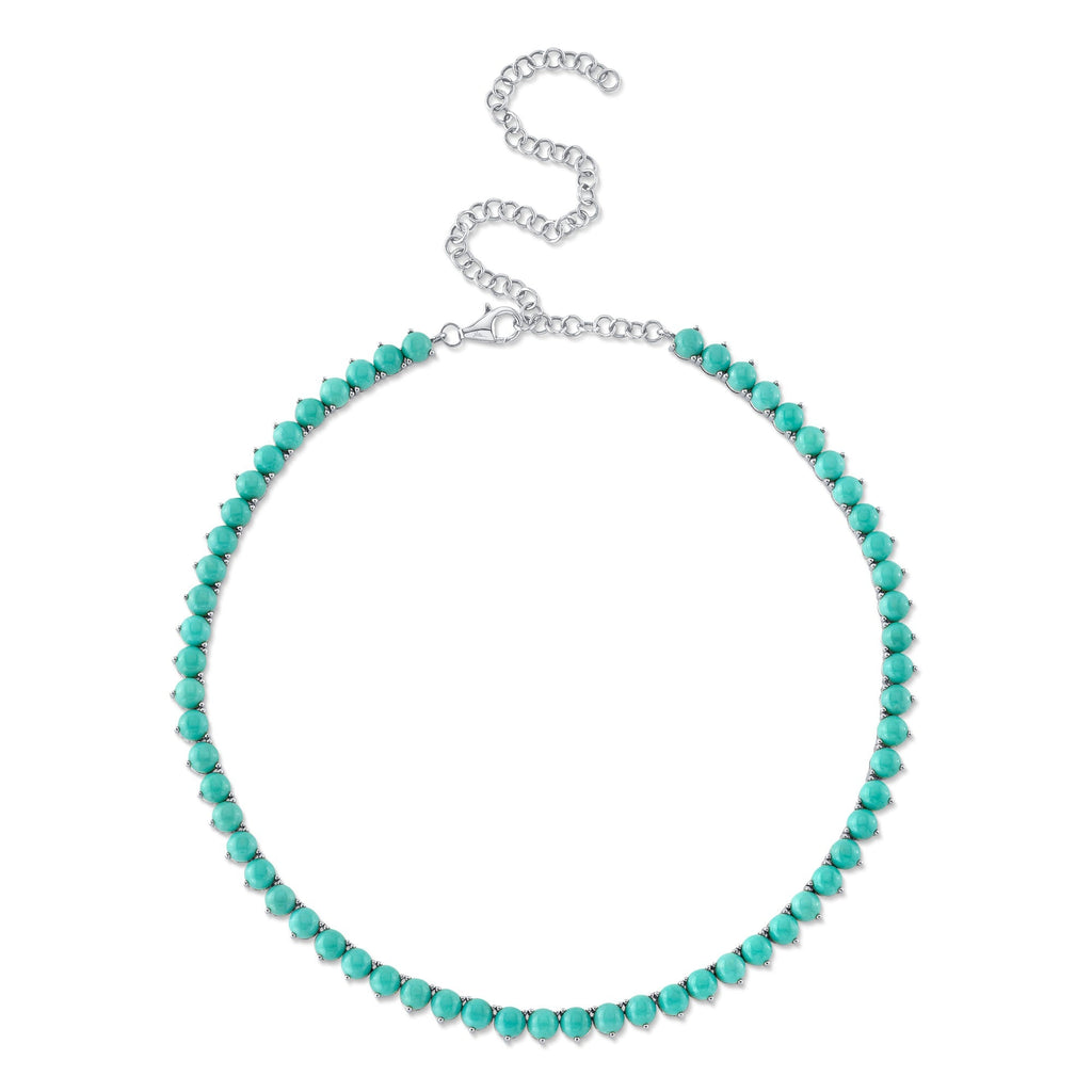 35.91CT COMPOSITE TURQUOISE TENNIS NECKLACE