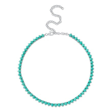 35.91CT COMPOSITE TURQUOISE TENNIS NECKLACE