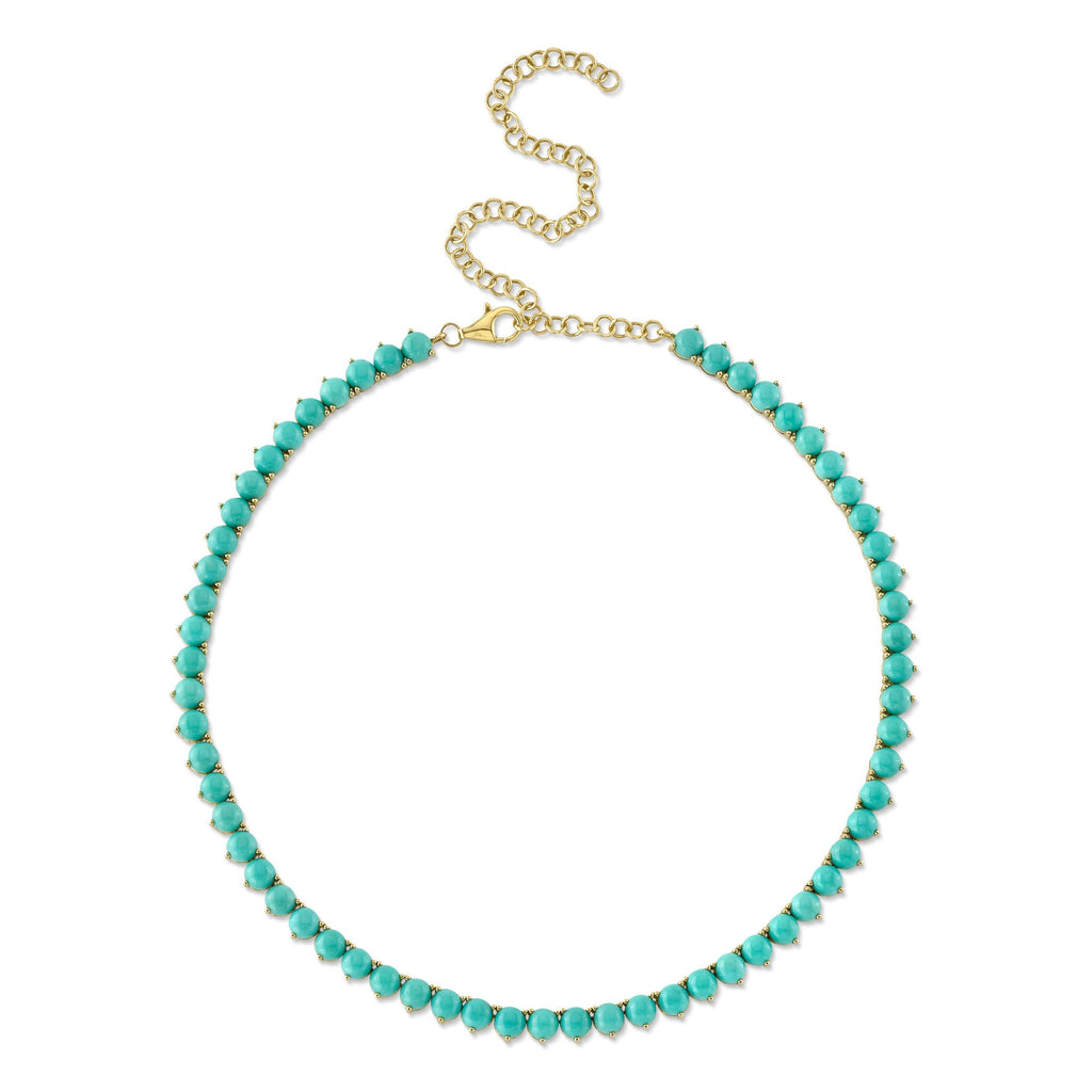 35.91CT COMPOSITE TURQUOISE TENNIS NECKLACE