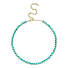 35.91CT COMPOSITE TURQUOISE TENNIS NECKLACE
