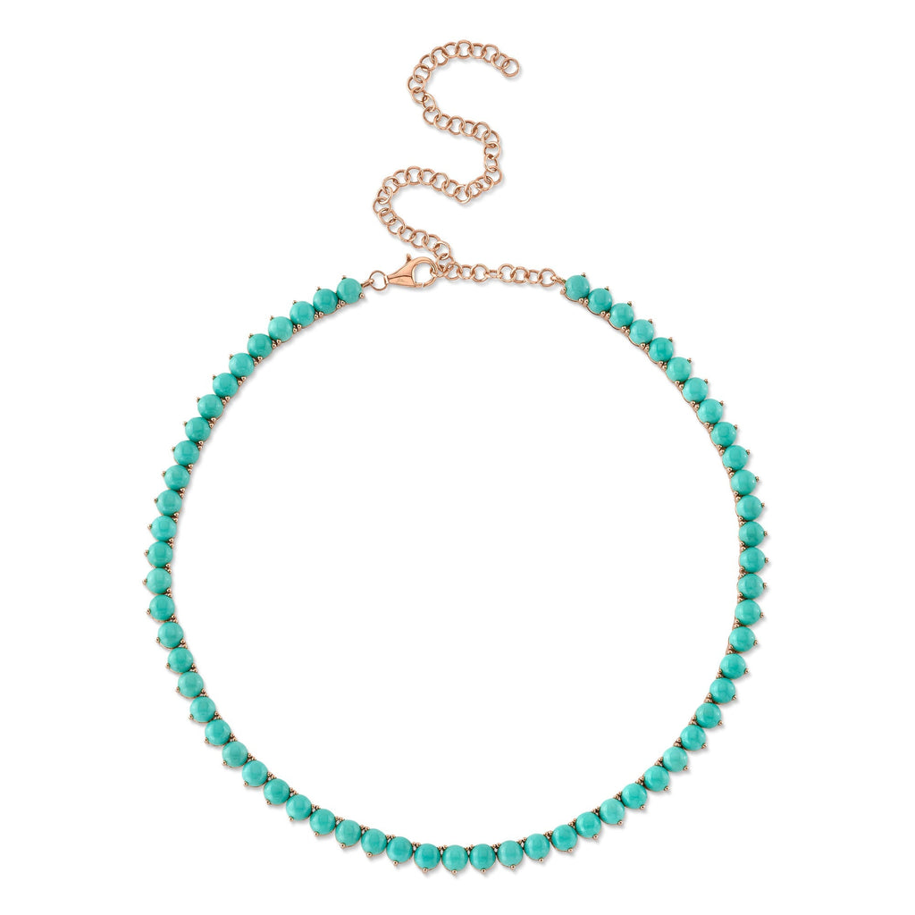35.91CT COMPOSITE TURQUOISE TENNIS NECKLACE