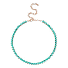 35.91CT COMPOSITE TURQUOISE TENNIS NECKLACE