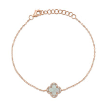 Shy Creation 0.07Ct Diamond & 0.40Ct Mother Of Pearl Clover Bracelet SC55025373