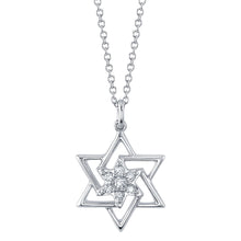 Shy Creation 0.10Ct Diamond Star Of David Necklace SC55025420