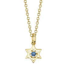 Shy Creation 0.03Ct Blue Sapphire Star Of David Necklace SC55025427