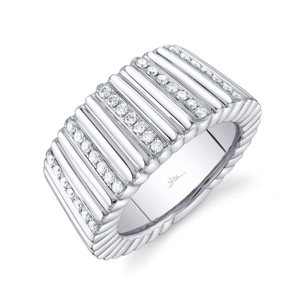 0.43CT DIAMOND RIBBED RING