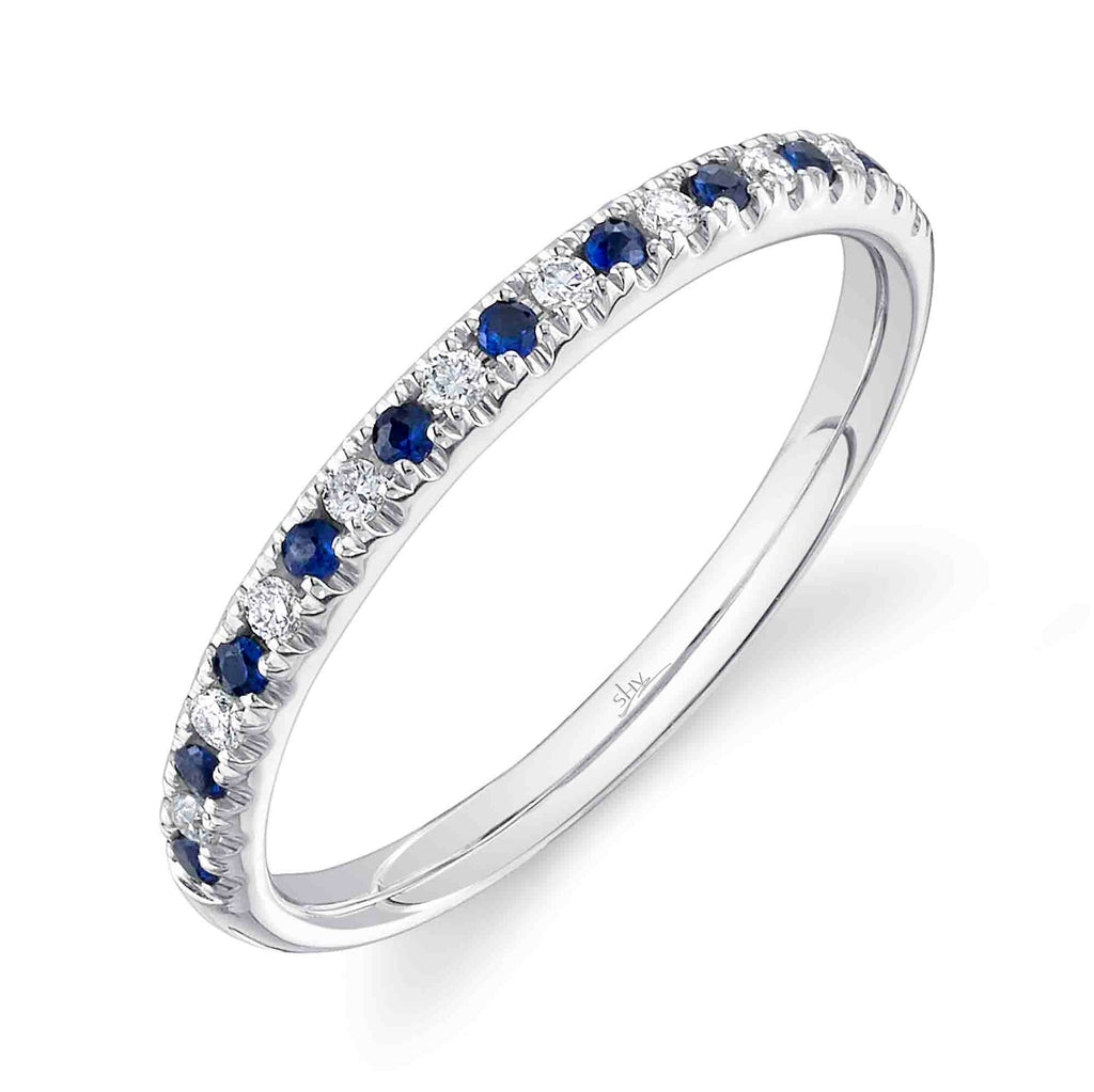 0.10CT DIAMOND & 0.10CT BLUE SAPPHIRE BAND