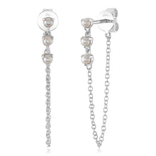 CULTURED PEARL CHAIN EARRING