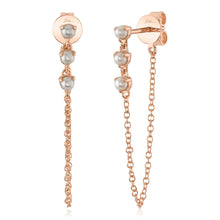CULTURED PEARL CHAIN EARRING