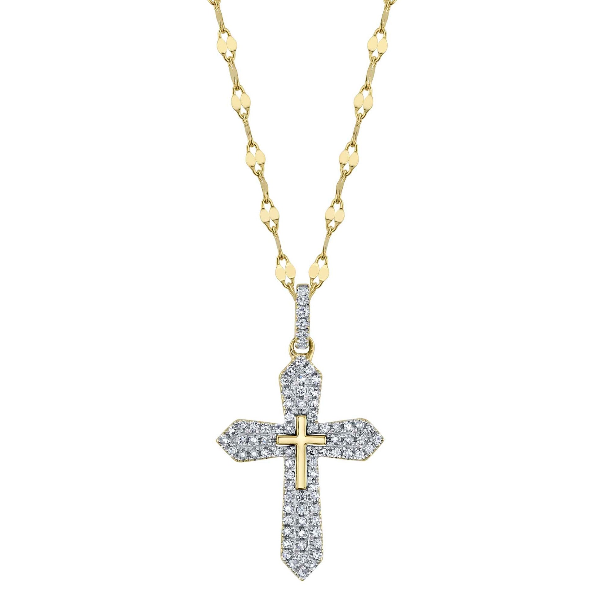 shy-creation-0-17ct-diamond-pave-cross-sparkle-chain-necklace-sc55026012rd