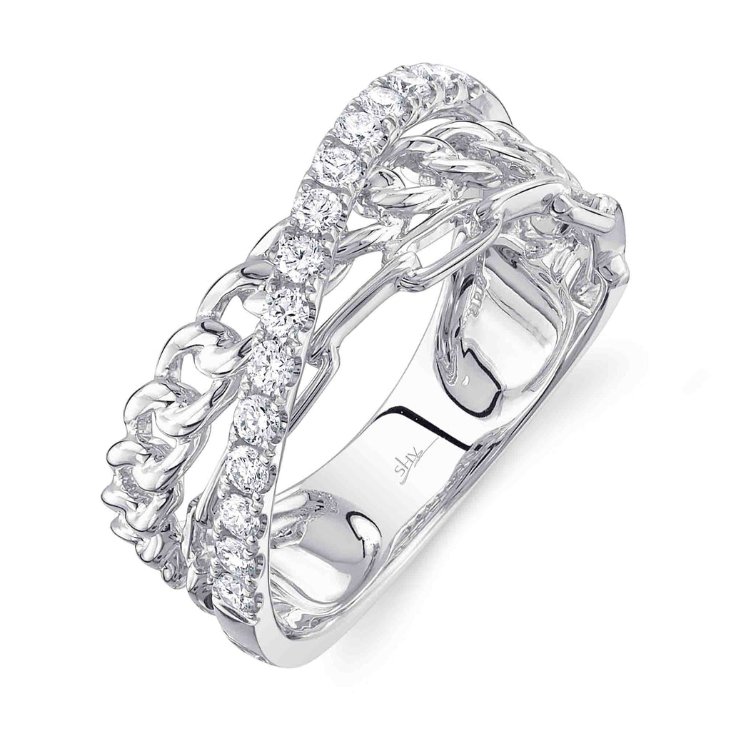 0.34CT DIAMOND LINK BRIDGE RING