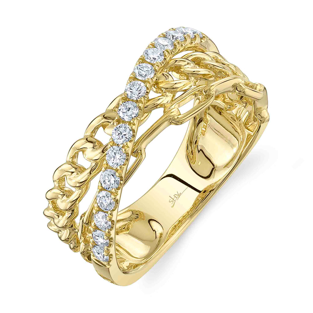 0.34CT DIAMOND LINK BRIDGE RING