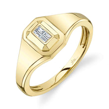 Shy Creation 0.07Ct Diamond Baguette Geo Cut Signet Ring SC55026442