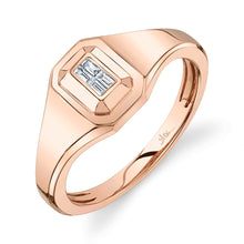 Shy Creation 0.07Ct Diamond Baguette Geo Cut Signet Ring SC55026443