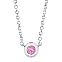 Shy Creation 0.07Ct Pink Sapphire Bezel Necklace SC55026486