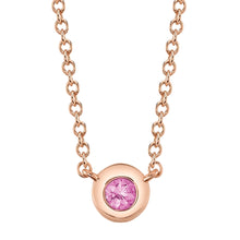 Shy Creation 0.07Ct Pink Sapphire Bezel Necklace SC55026488
