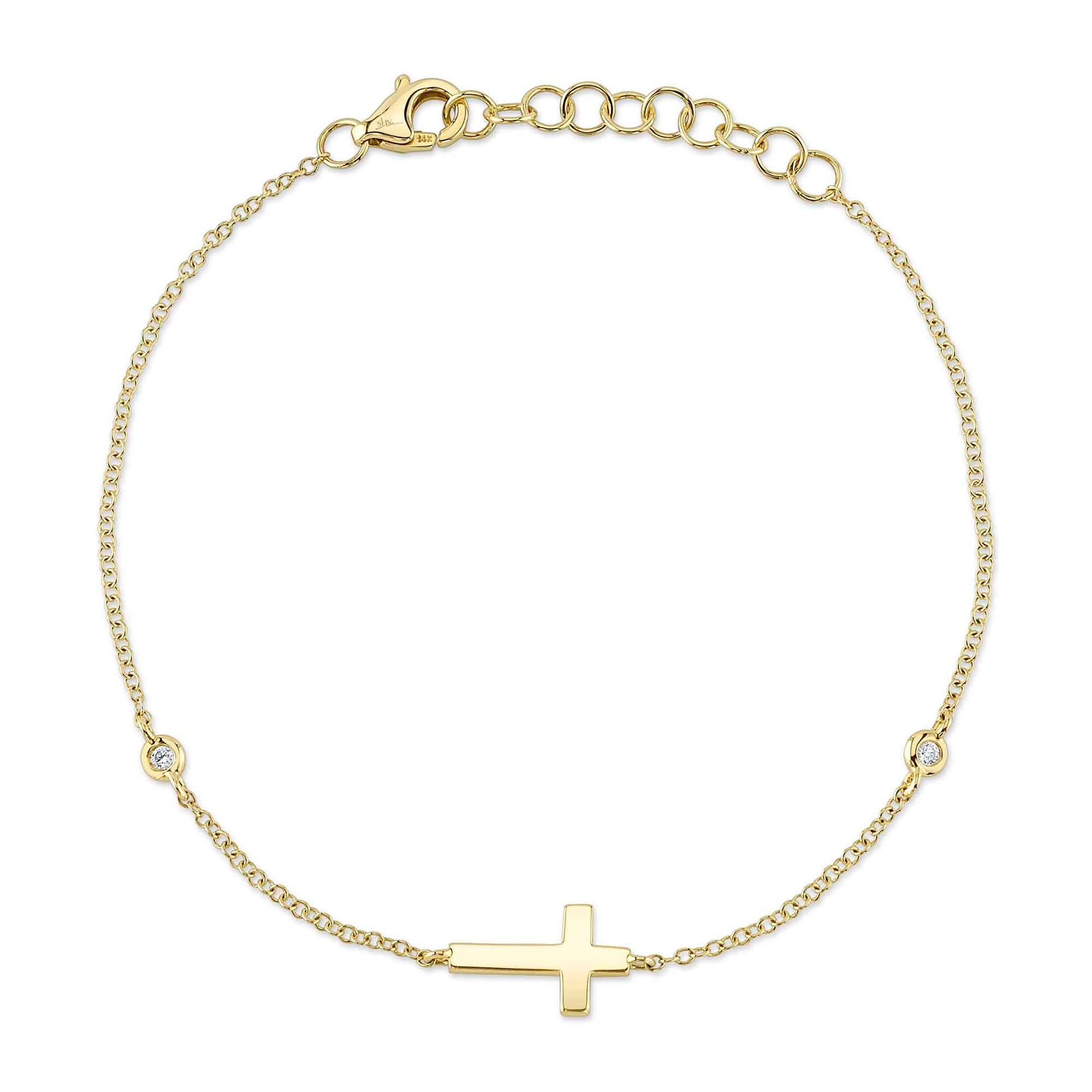shy-creation-0-03ct-diamond-bezel-cross-bracelet-sc55026526