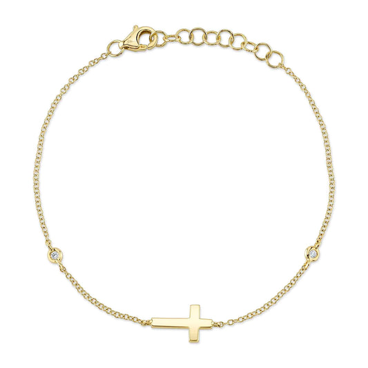 shy-creation-0-03ct-diamond-bezel-cross-bracelet-sc55026526