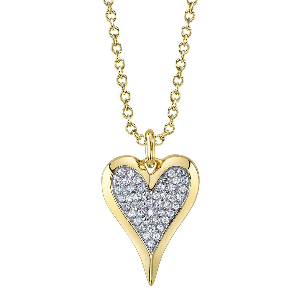 Shy Creation 0.11Ct Diamond Pave Heart Necklace SC55026670RD