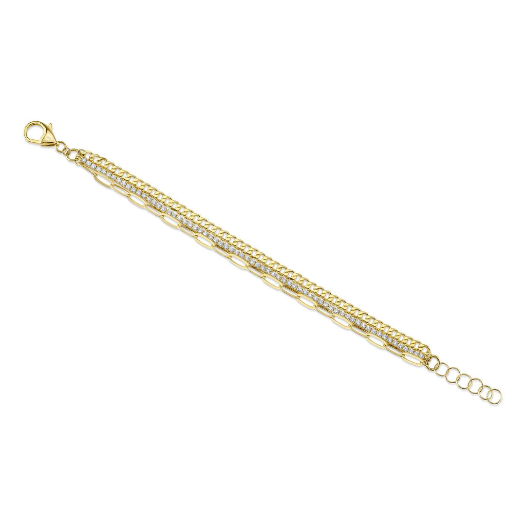 1.23CT DIAMOND TENNIS PAPER CLIP LINK BRACELET