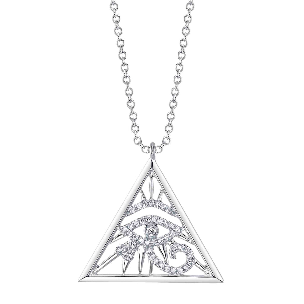 Shy Creation 0.13Ct Diamond Eye Triangle Necklace SC55026770