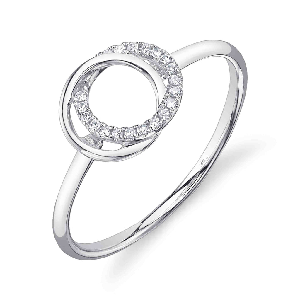 Shy Creation 0.07Ct Diamond Love Knot Circle Ring SC55027232