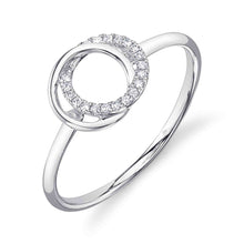 Shy Creation 0.07Ct Diamond Love Knot Circle Ring SC55027232