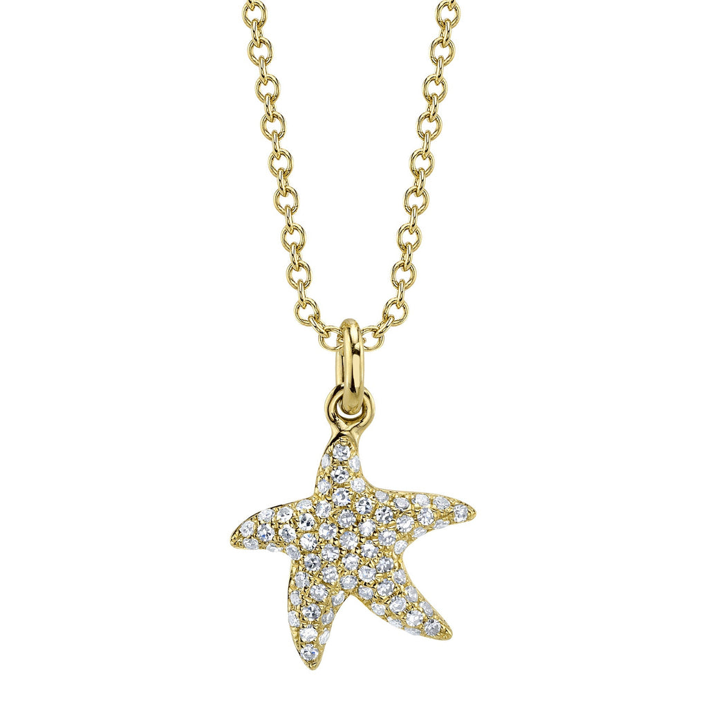 Shy Creation 0.15Ct Diamond Starfish Necklace SC55027421
