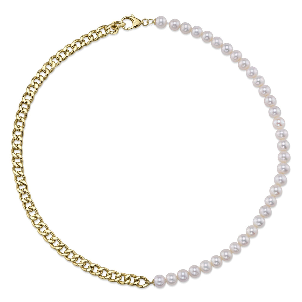 CULTURED PEARL LINK NECKLACE