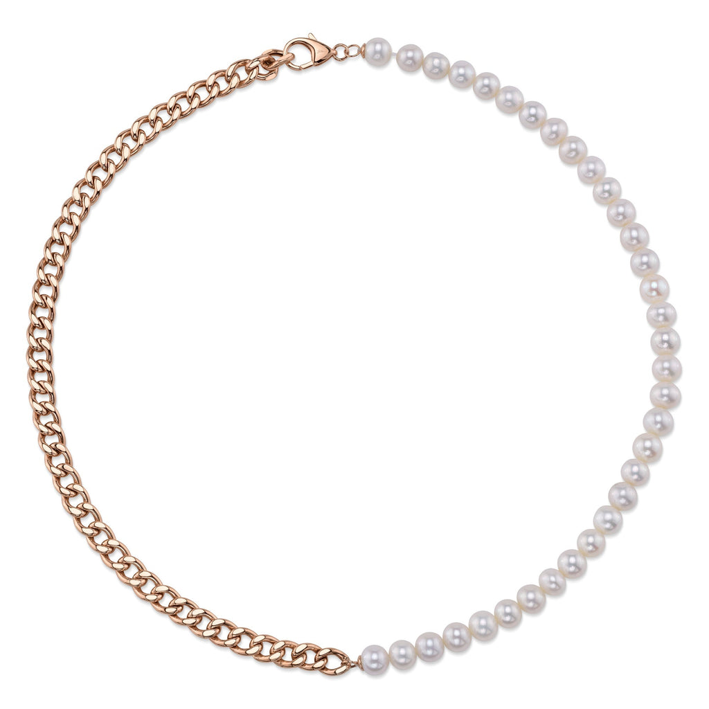 CULTURED PEARL LINK NECKLACE