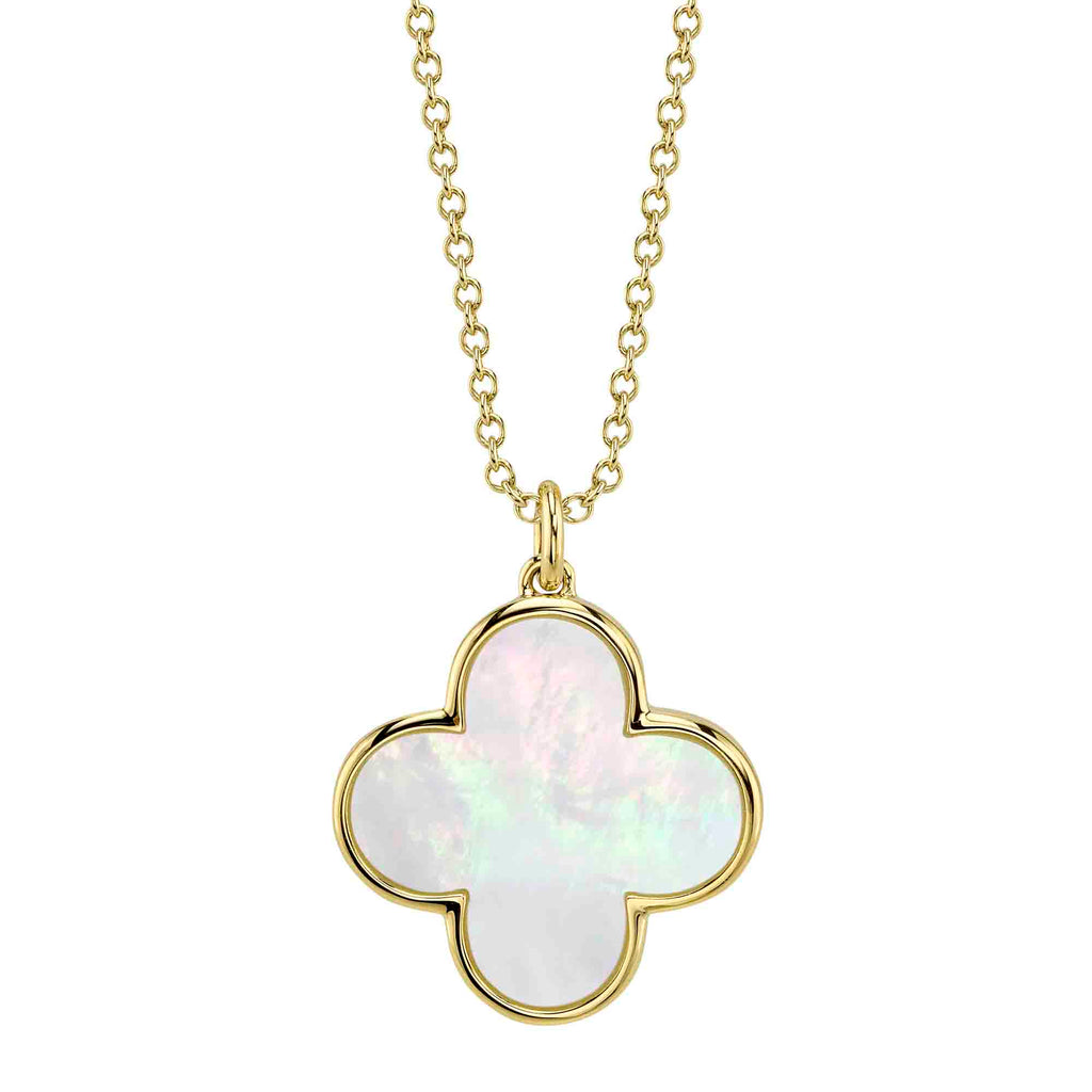 2.38CT MOTHER OF PEARL CLOVER NECKLACE