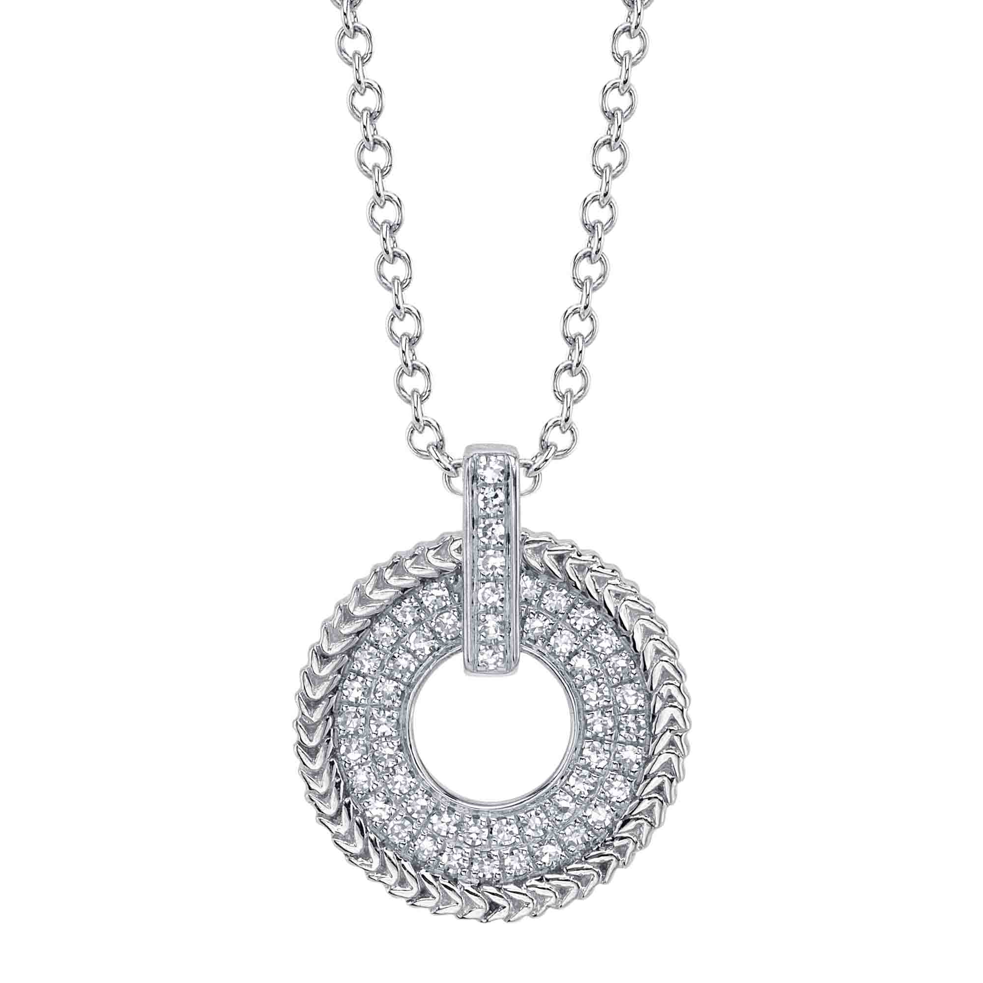 Shy Creation 0.12Ct Diamond Circle Necklace SC55027518