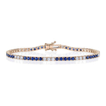1.25CT DIAMOND & 2.47CT BLUE SAPPHIRE TENNIS BRACELET