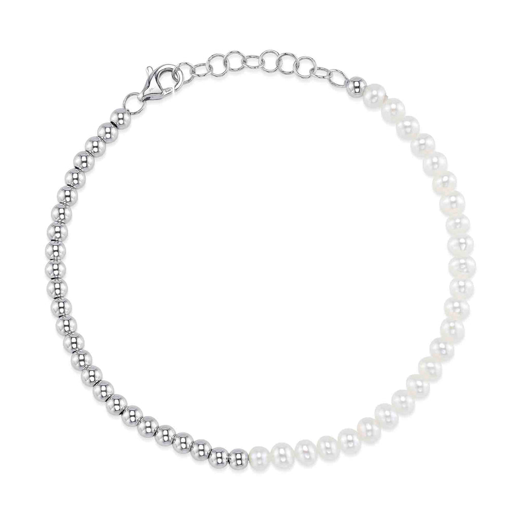 CULTURED PEARL BALL CHAIN BRACELET
