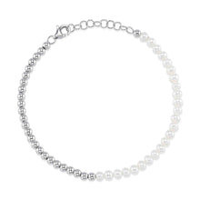 CULTURED PEARL BALL CHAIN BRACELET