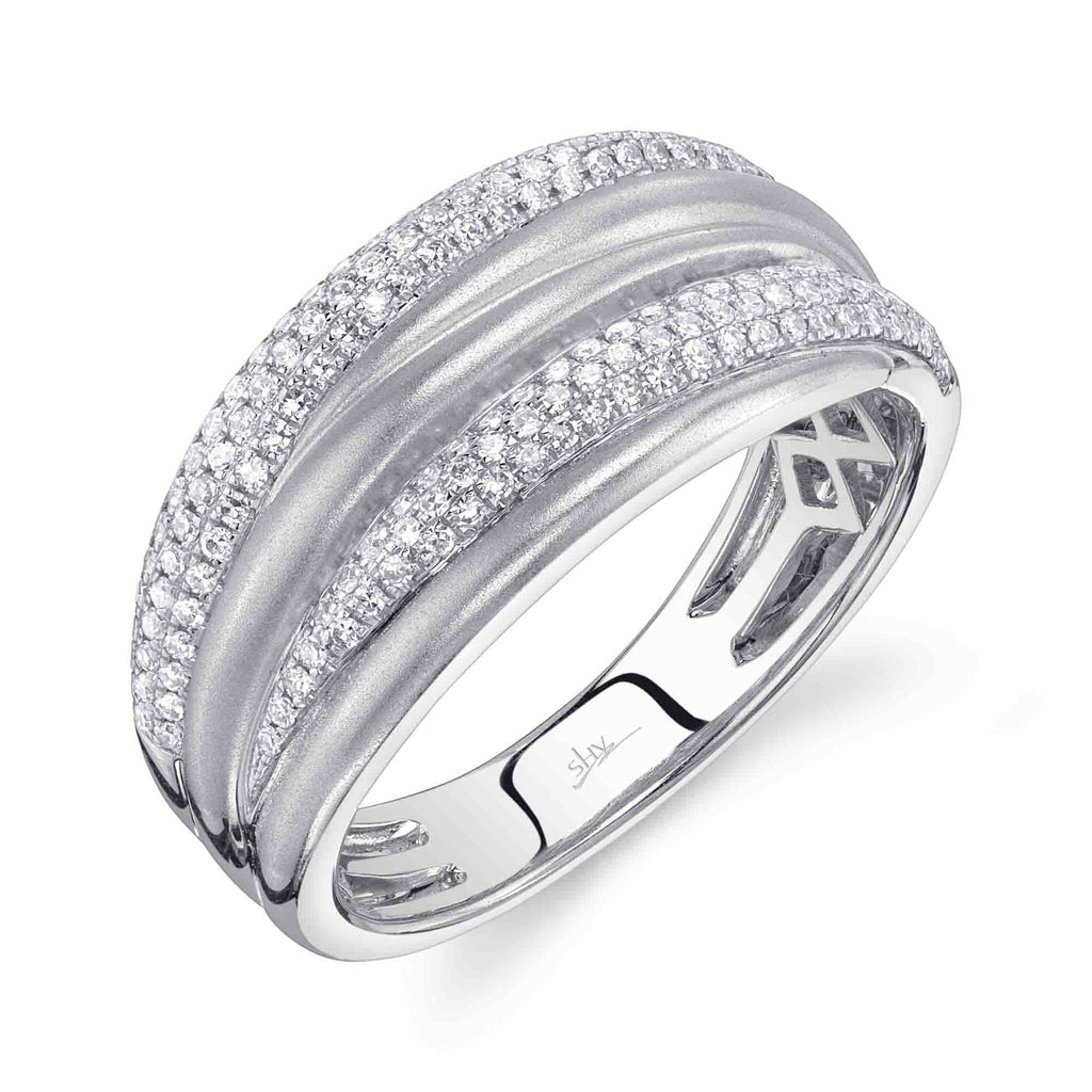 0.33CT DIAMOND PAVE MATTE RING