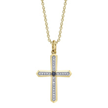 Shy Creation 0.08Ct Black & White Diamond Cross Necklace SC55028255RD