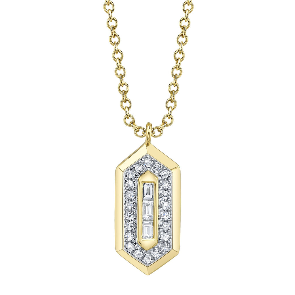 Shy Creation 0.13Ct Diamond Baguette Necklace SC55028347RD